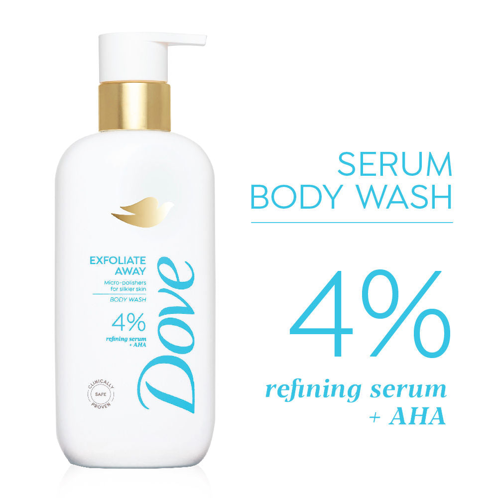 Dove Exfoliate Away Serum Body Wash with 4% Refining Serum + AHA