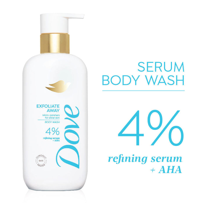 Dove Exfoliate Away Serum Body Wash with 4% Refining Serum + AHA