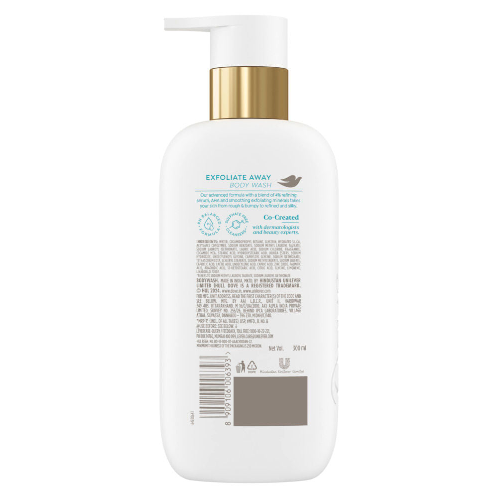 Dove Exfoliate Away Serum Body Wash with 4% Refining Serum + AHA