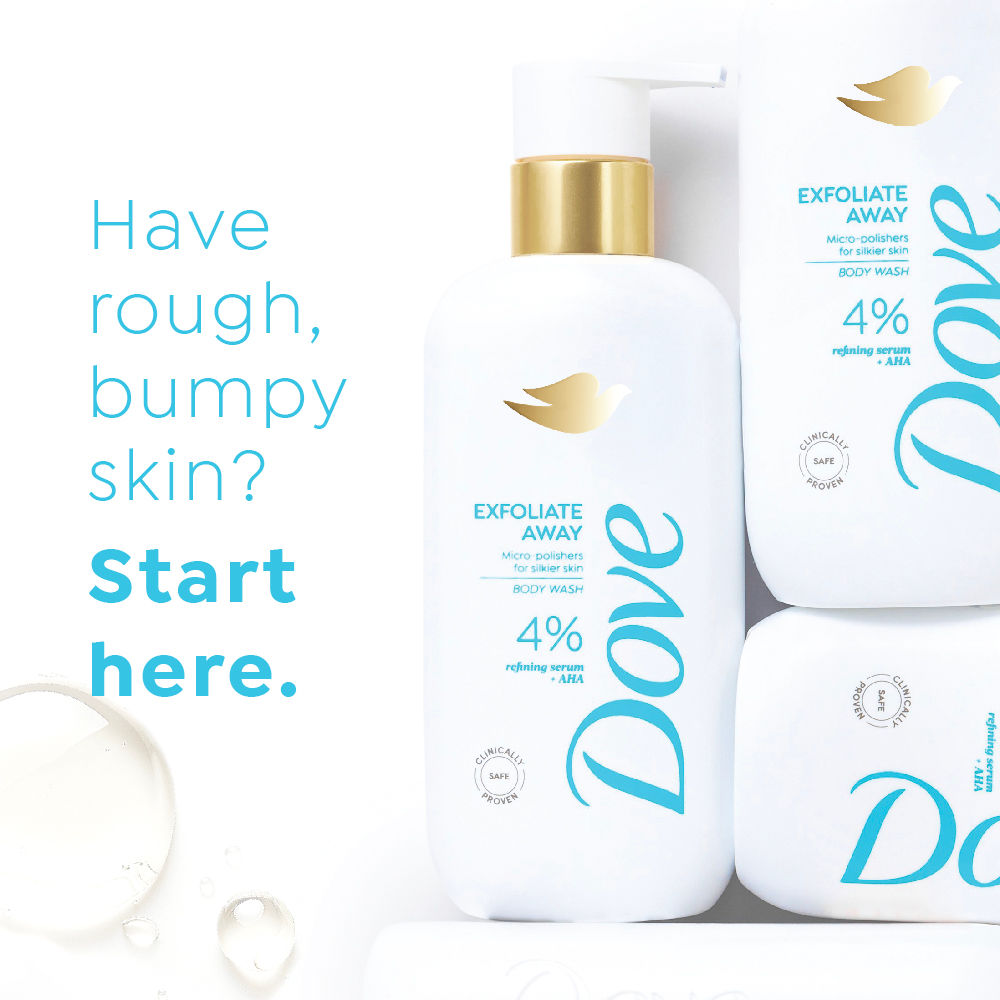 Dove Exfoliate Away Serum Body Wash with 4% Refining Serum + AHA