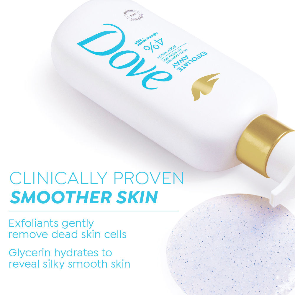 Dove Exfoliate Away Serum Body Wash with 4% Refining Serum + AHA