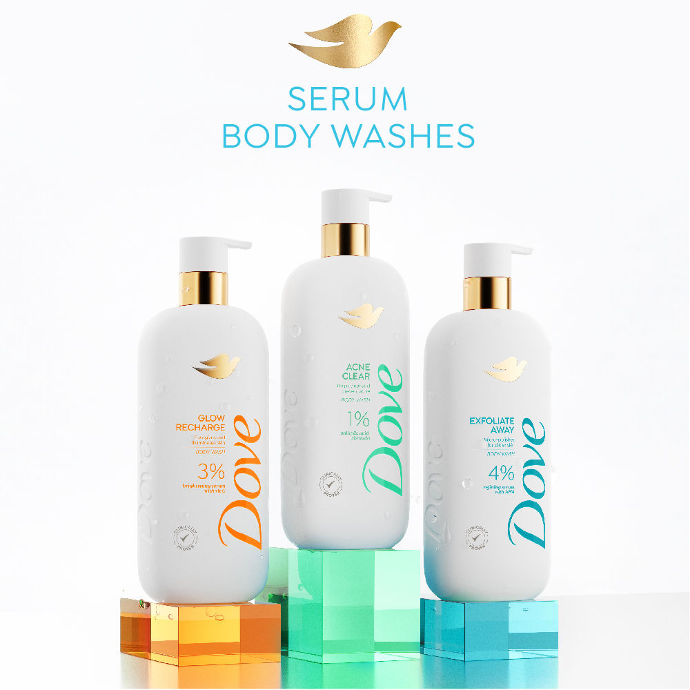 Dove Exfoliate Away Serum Body Wash with 4% Refining Serum + AHA