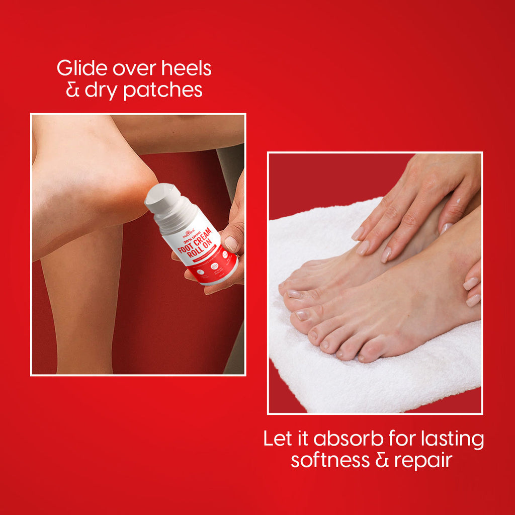 Matra 20% Urea Foot Cream Roll On For Cracked Heels & Dry Feet With Lactic Acid - Softens & Repairs