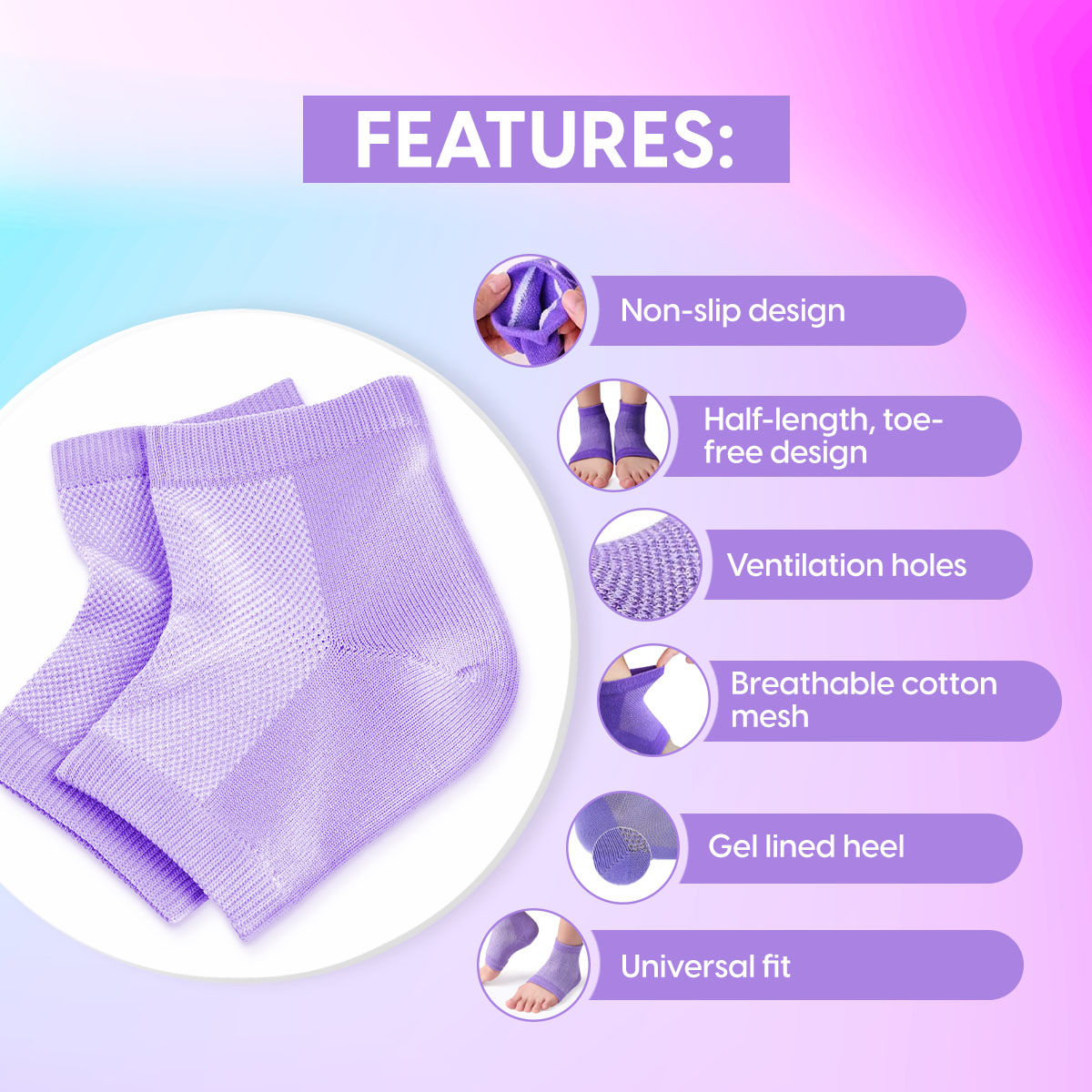 Matra Foot Cream for Cracked Heels & Dry Feet with Moisturising Silicone Cotton Socks Callus Repair