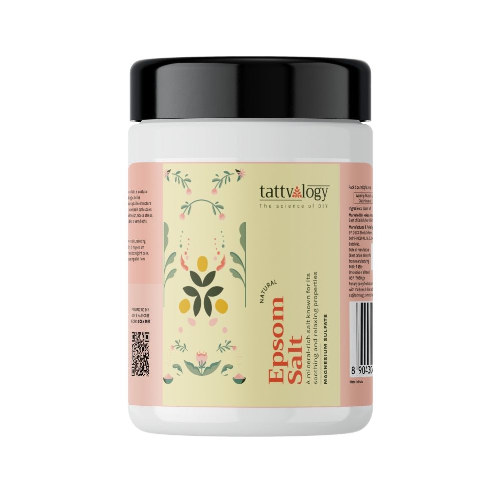 Tattvalogy Pharma Grade Epsom Salt - Muscle Relief, Feet Soak & Relaxing Bath Salt for Ultimate Care