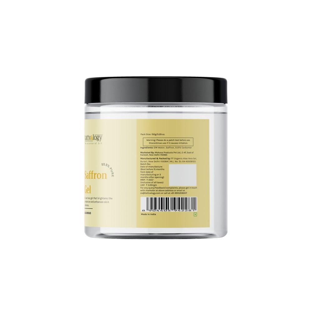 Tattvalogy Luxurious Saffron Gel - Pure Saffron, Brightens Skin, Reduces Pigmentation & Adds Glow