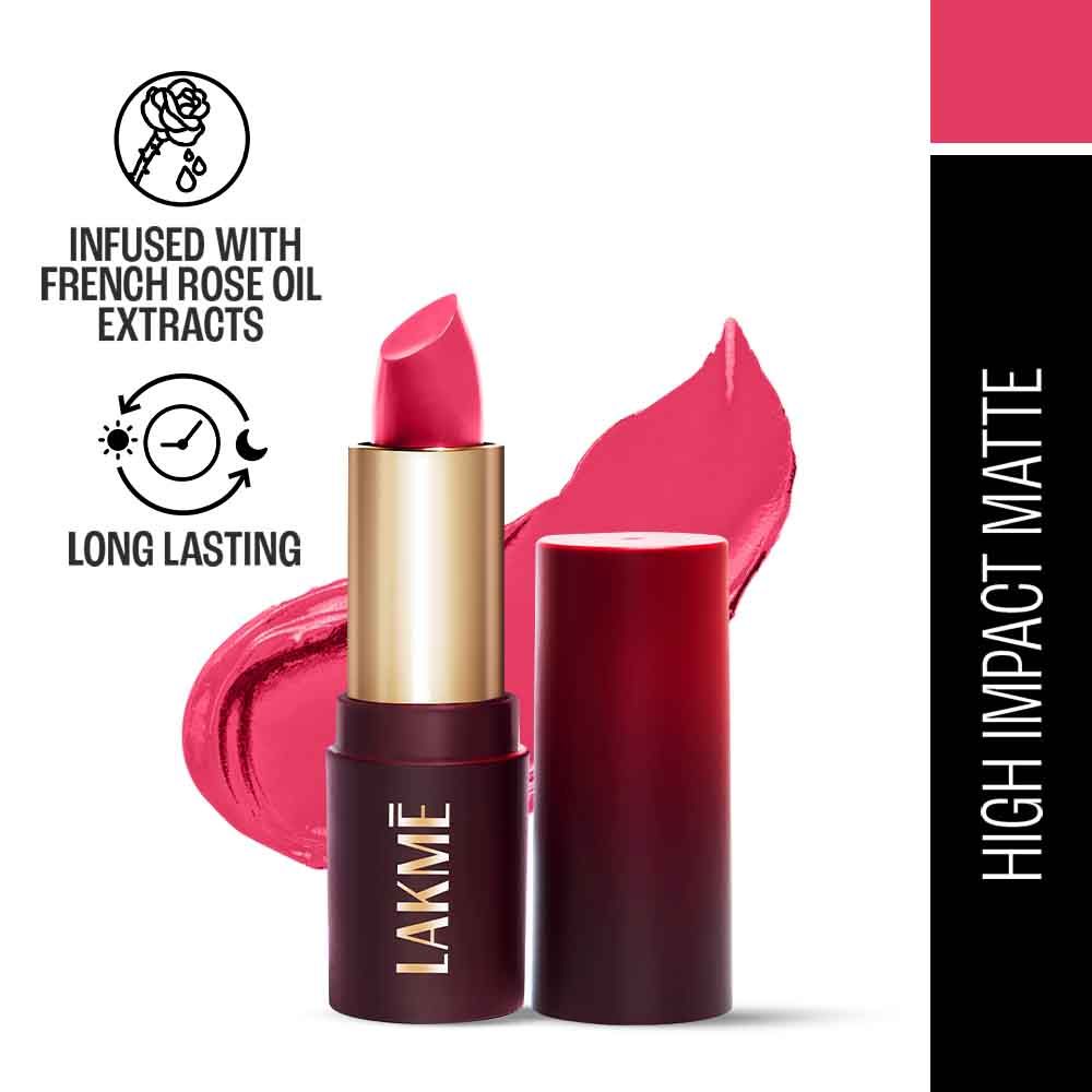 Lakme Forever Matte Lipstick, Made With French Rose Oil Extracts
