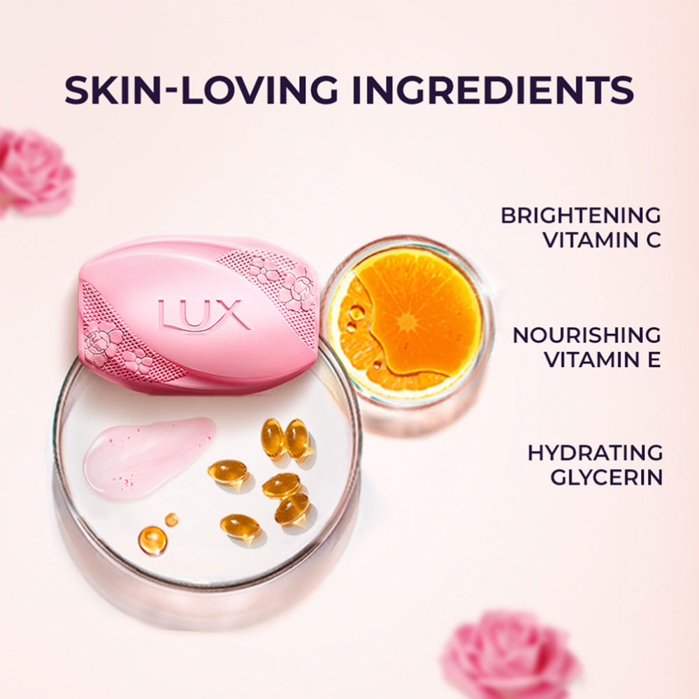 Lux Even-Toned Glow Bathing Soap Infused With Vitamin C & E - Buy 4 Get 1 Free