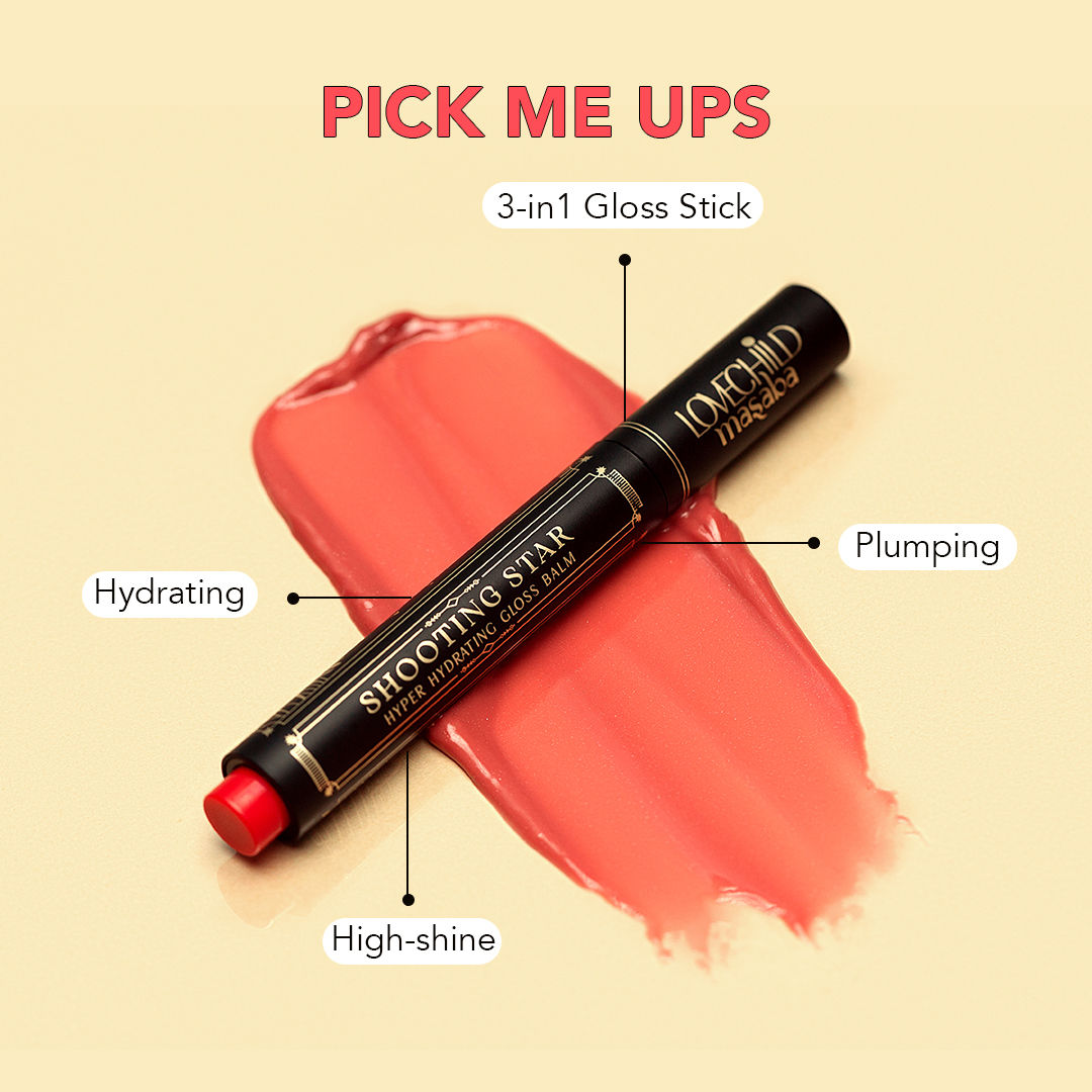 LoveChild Masaba Shooting Star Hyper Hydrating Gloss Balm, Enriched with Peptides, Shea Butter & Jojoba Oil