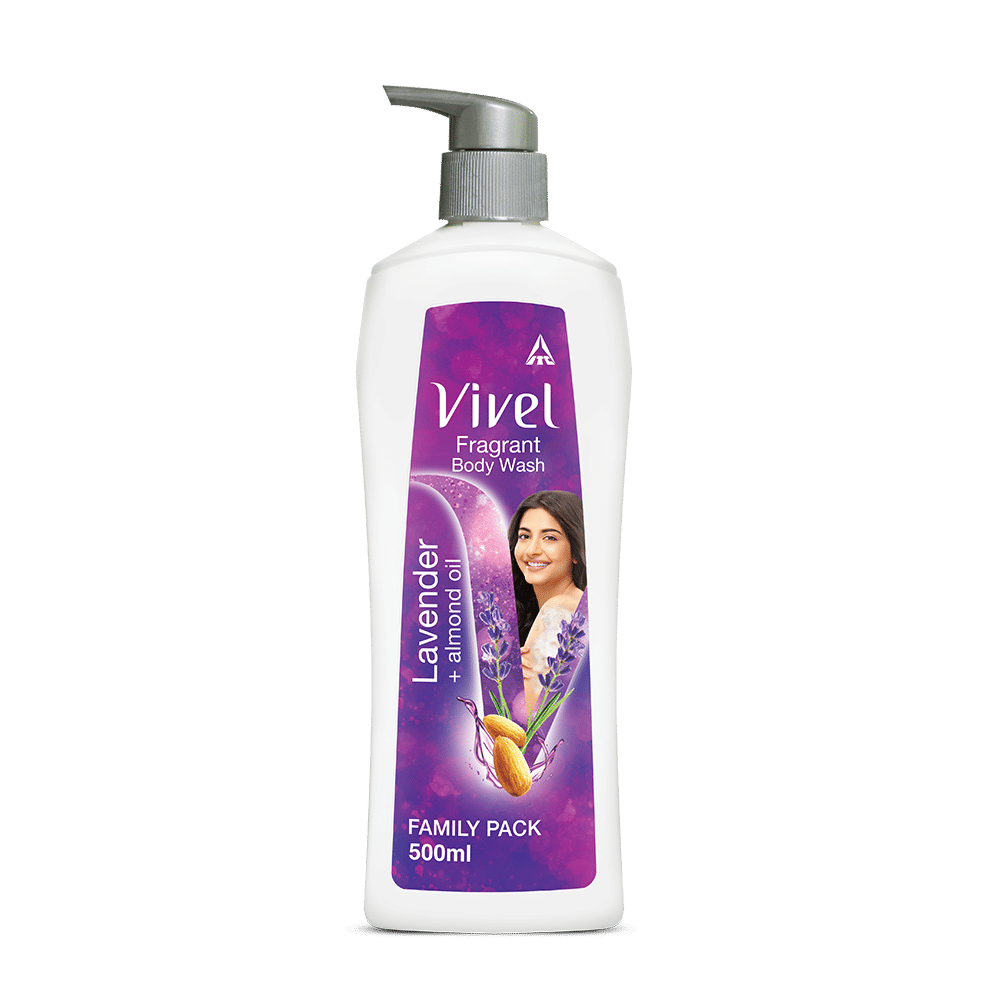 Vivel Moisturizing Fragrant Body Wash Lavender & Almond Oil Pump Bottle Shower Gel