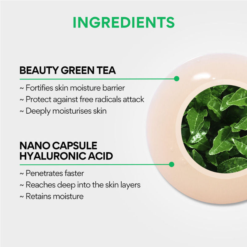 Innisfree Hyaluronic Acid Green Tea Seed Serum For Glowing & Hydrated Skin