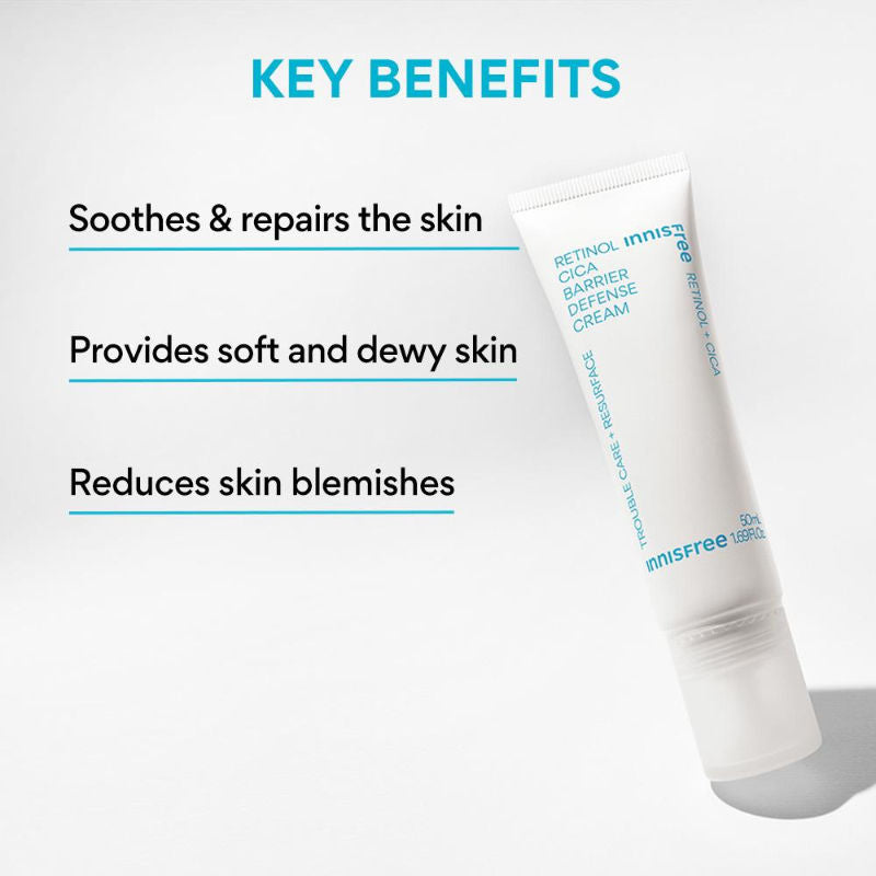 Innisfree Retinol Cica Barrier Cream - Strengthens & Soothes Skin