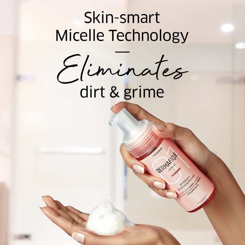 Dermafique Ph Restore Cleansing Mousse, Foaming Face Wash, Restores And Repairs Skin Barrier