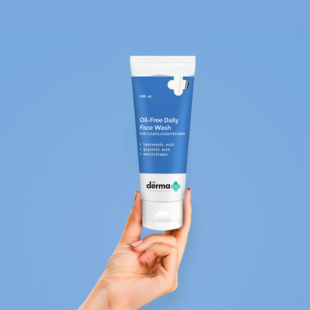The Derma Co Oil-free Daily Face Wash With Hyaluronic Acid Glycolic Acid For Hydrated Skin