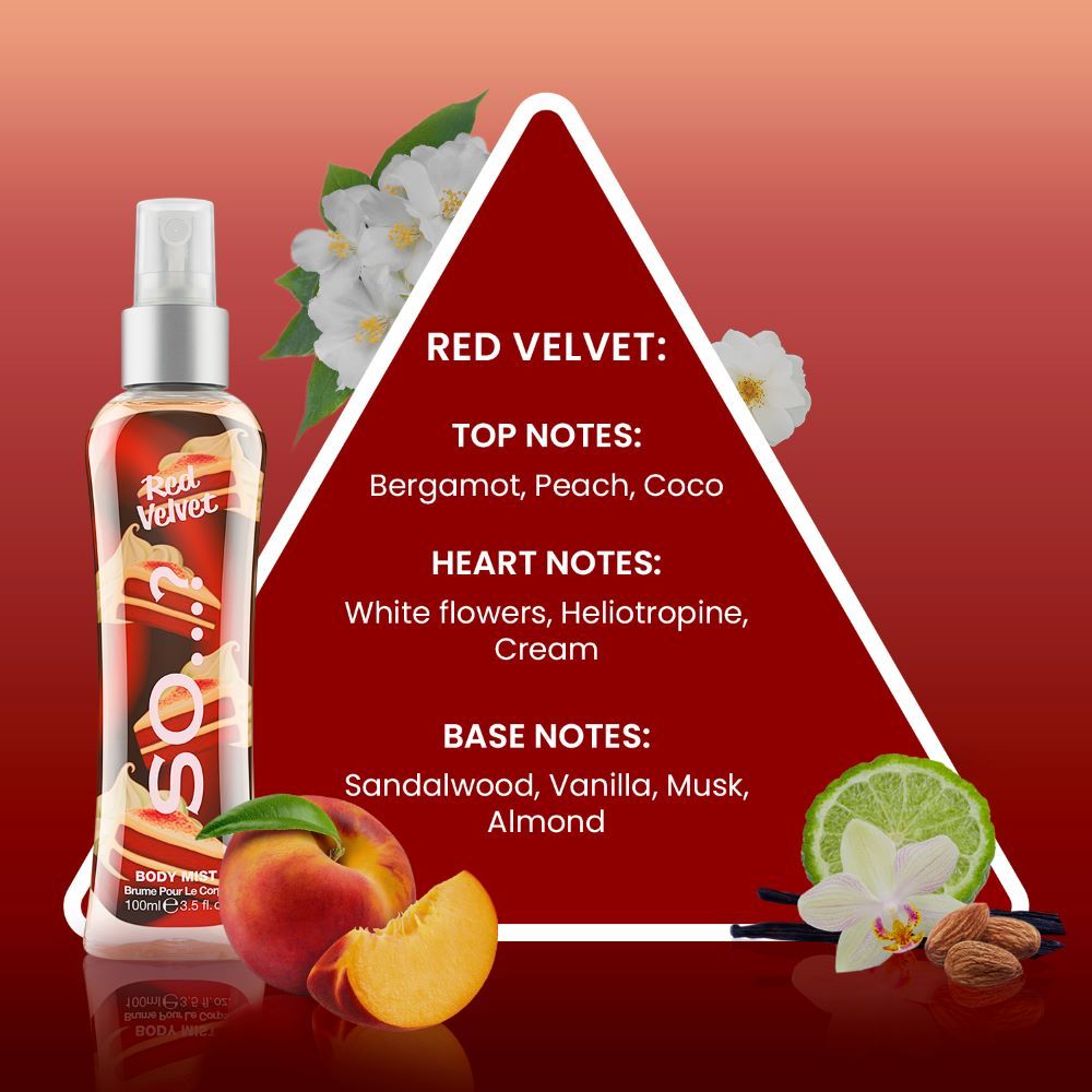 SO... Fragrance Red Velvet Body Mist Fragrance Spray For Her