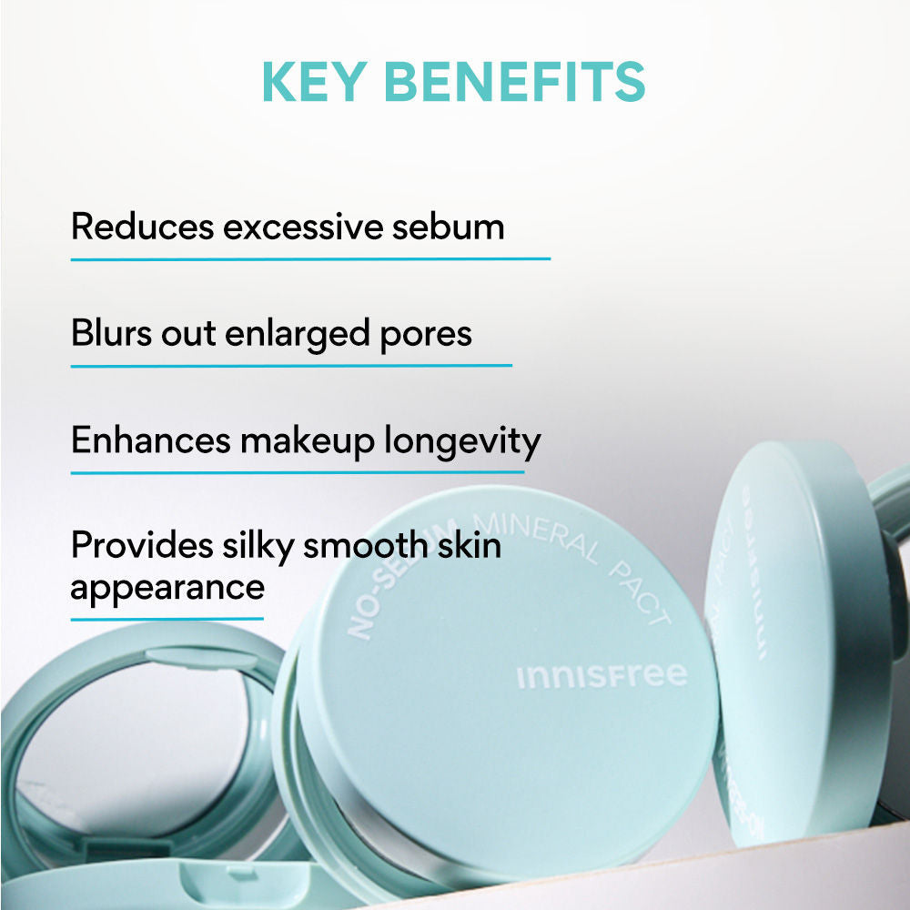 Innisfree No Sebum Mineral Pact For Oil Control & Skin Tone Correction