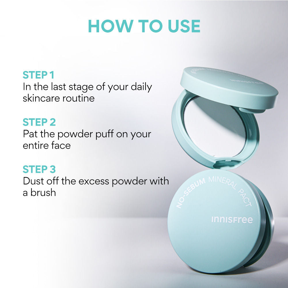 Innisfree No Sebum Mineral Pact For Oil Control & Skin Tone Correction
