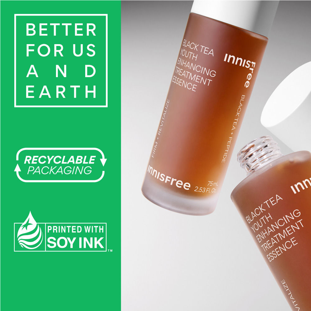Innisfree Black Tea Youth Enhancing Treatment Essence For Anti-Wrinkle Effect - Evens Out Skin Tone