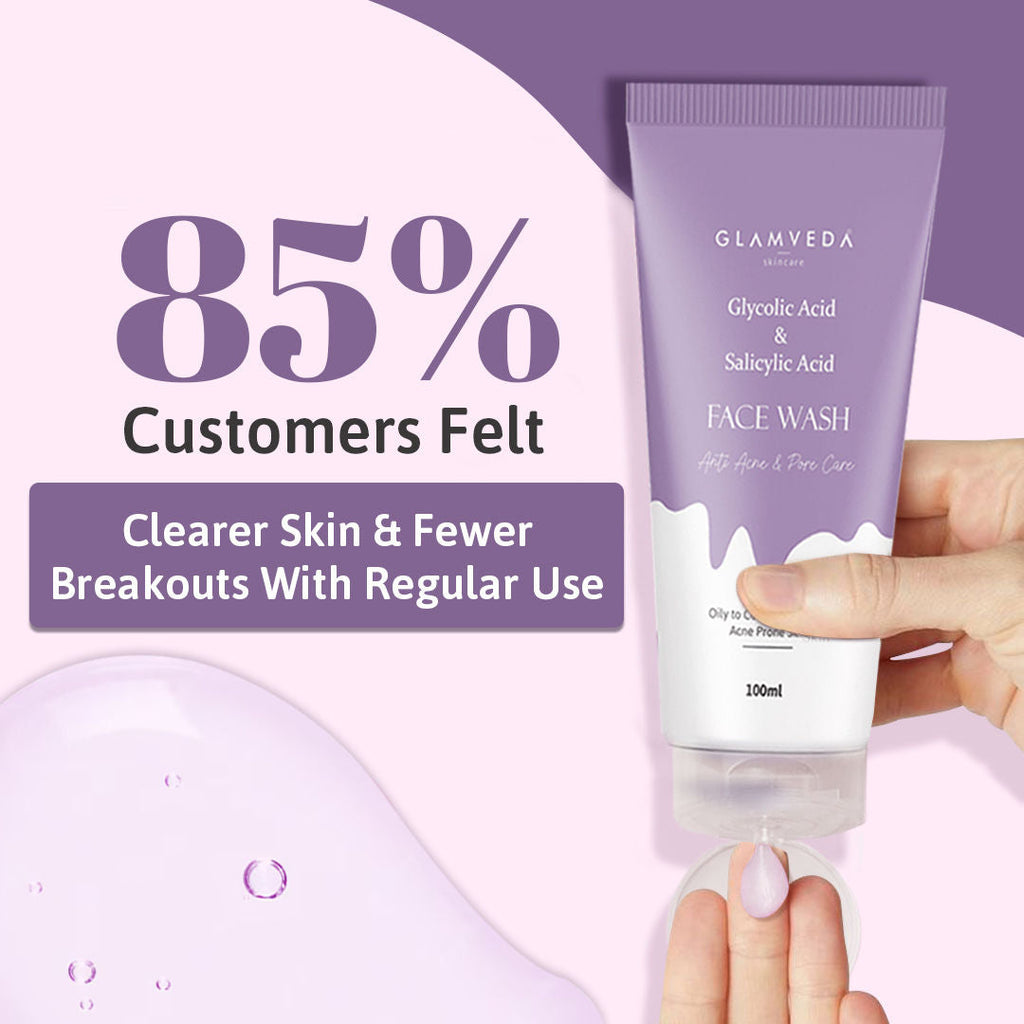 Glamveda Glycolic Acid & Salicylic Acid Anti Acne & Pore Care Face Wash