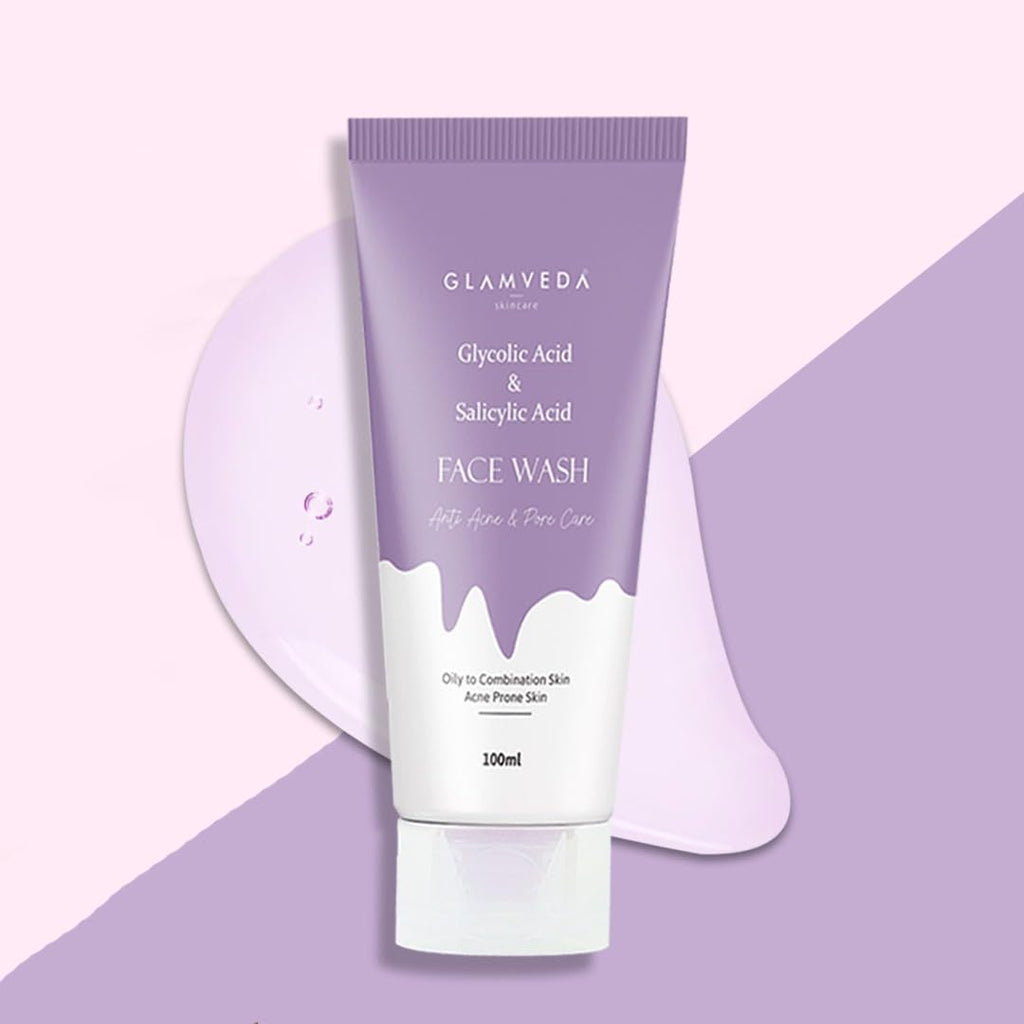 Glamveda Glycolic Acid & Salicylic Acid Anti Acne & Pore Care Face Wash