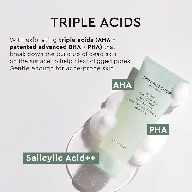 The Face Shop Tea Tree Gel Cleanser - Korean Face Wash