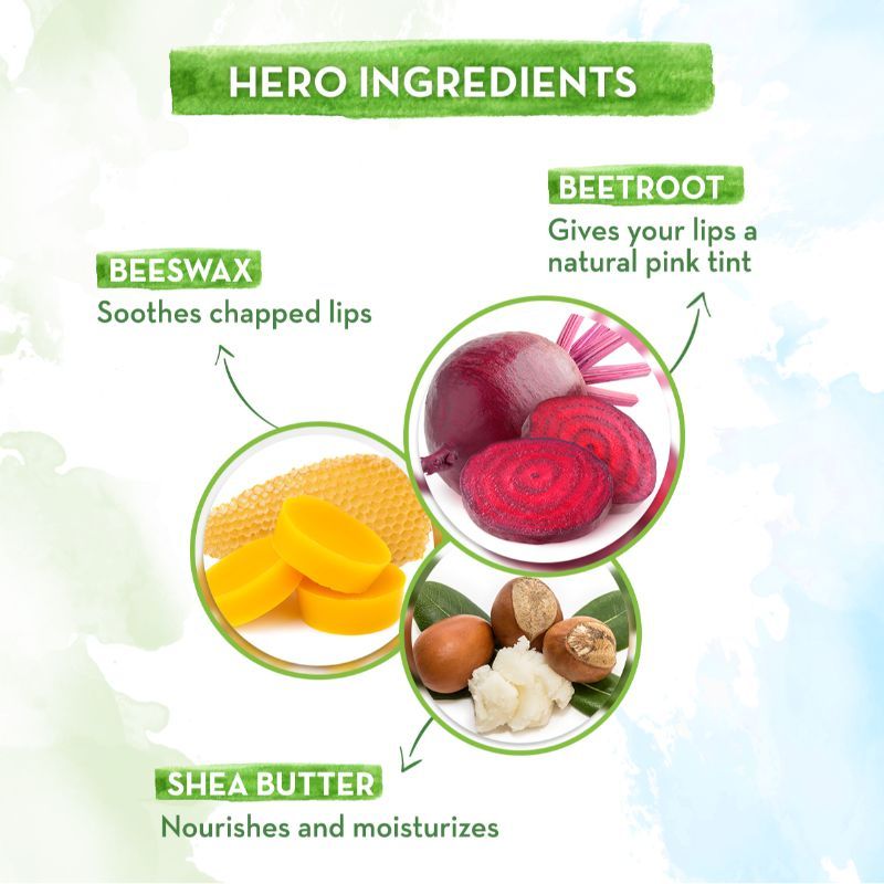 Mamaearth Beetroot Tinted Lip Balm with Beeswax for 12 Hour Moisturization