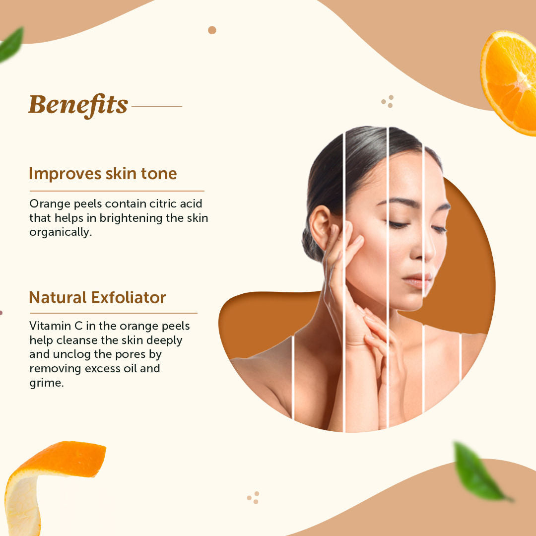 Neuherbs Orange Peel Powder to Improve Skin Tone with No Artificial Colour and Additives