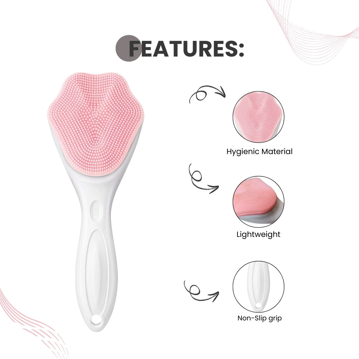 Matra Face Scrubber Brush Silicone Facial Cleansing Tool for Gentle Exfoliation & Blackhead Removal
