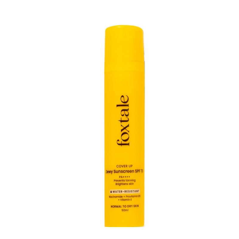 Foxtale Dewy Sunscreen SPF 70 PA++++ With Niacinamide + Provitamin B5 + Vitamin E