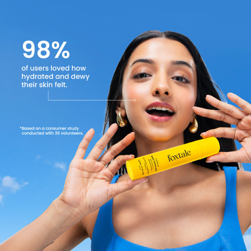 Foxtale Dewy Sunscreen SPF 70 PA++++ With Niacinamide + Provitamin B5 + Vitamin E