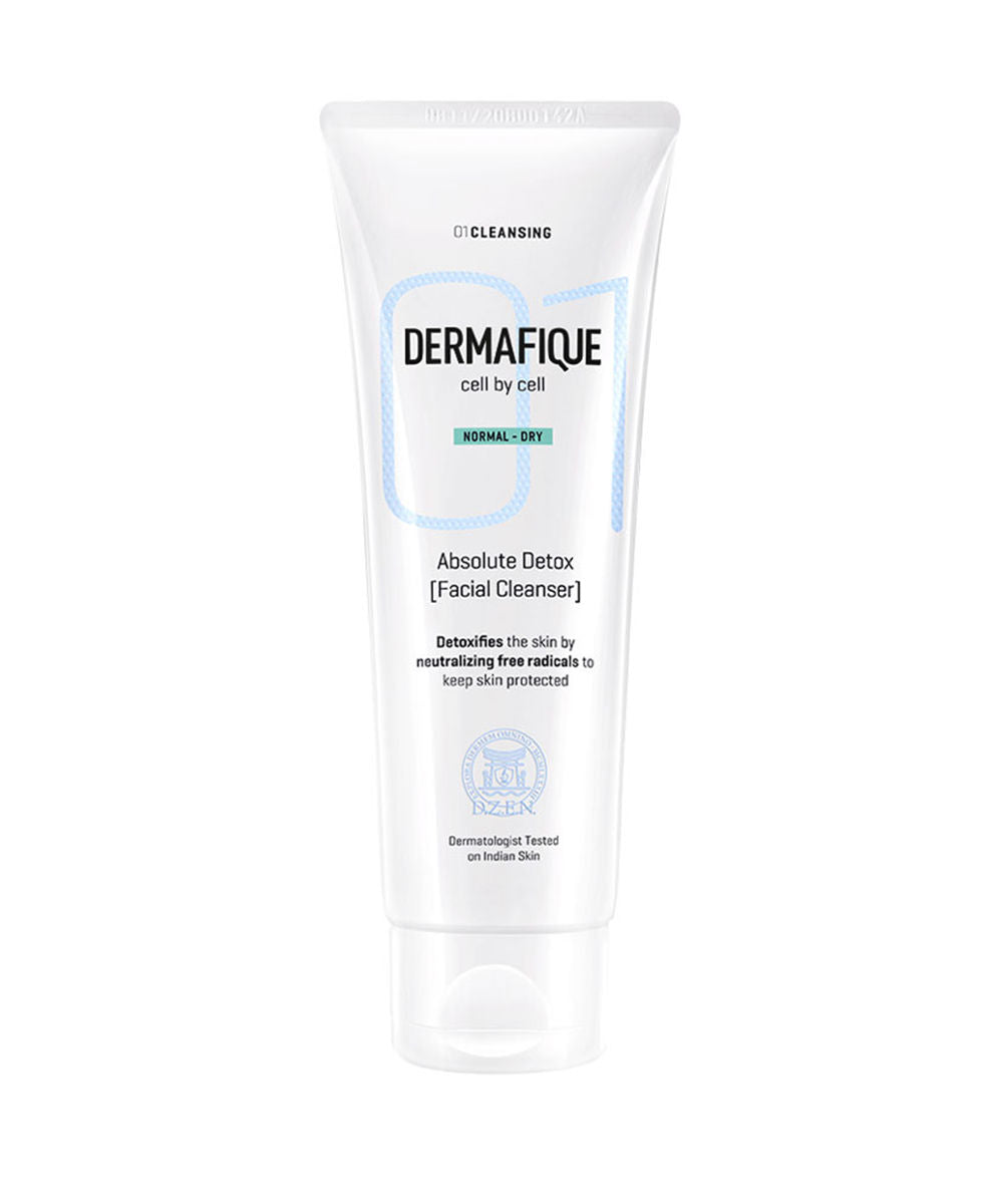 Dermafique Absolute Detox Facial Cleanser Exfoliating Face Wash With Vitamin E, Cleanses Pores