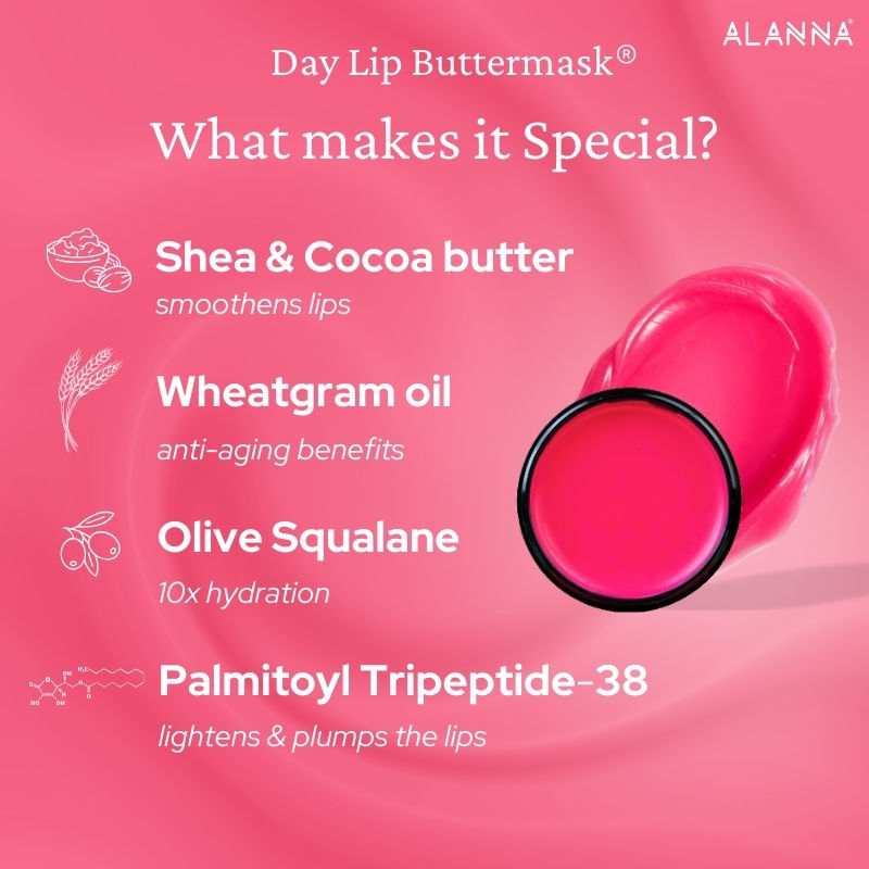 ALANNA Day Lip ButterMask, Moisturizing Daytime Lip Care, For Dark & Dry Pigmented Lips