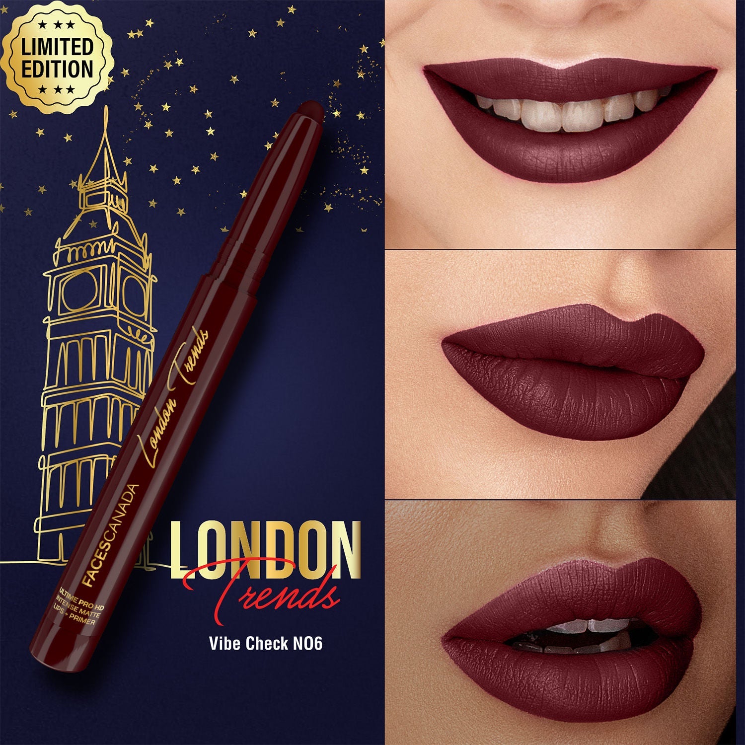 Faces Canada Ultime Pro HD Intense Matte Lips + Primer - Vibe Check N06, 9HR Long Stay
