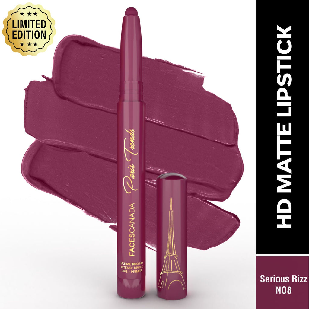 Faces Canada Ultime Pro HD Intense Matte Lips + Primer - Serious Rizz N08, 9HR Long Stay