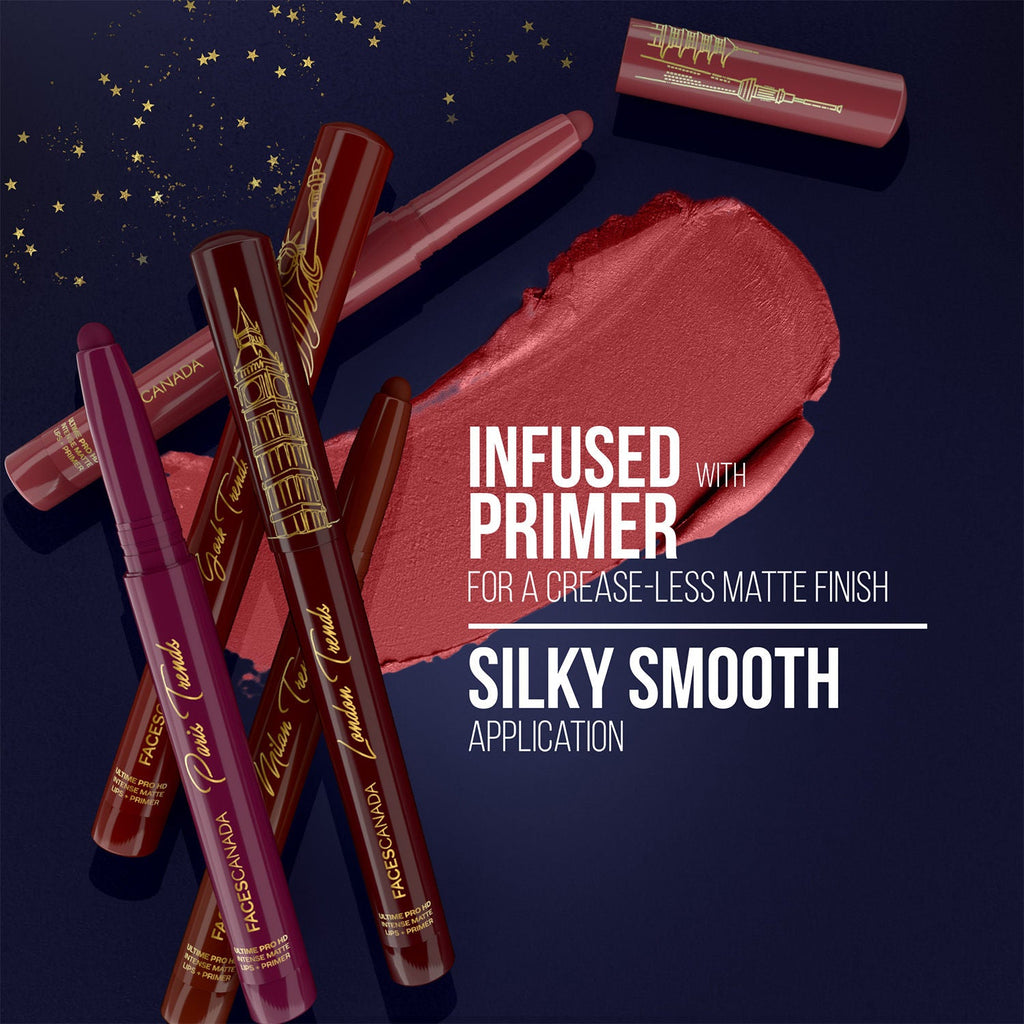 Faces Canada Ultime Pro HD Intense Matte Lips + Primer - Flex Alert N09, 9HR Long Stay