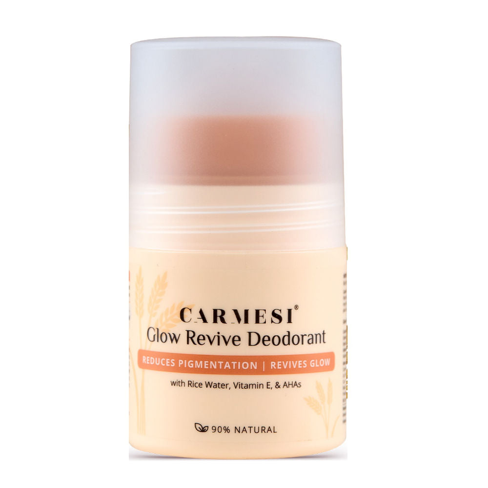 Carmesi Glow Revive Underarm Roll On, Rice Water, AHAs for Pigmentation & Odour Control