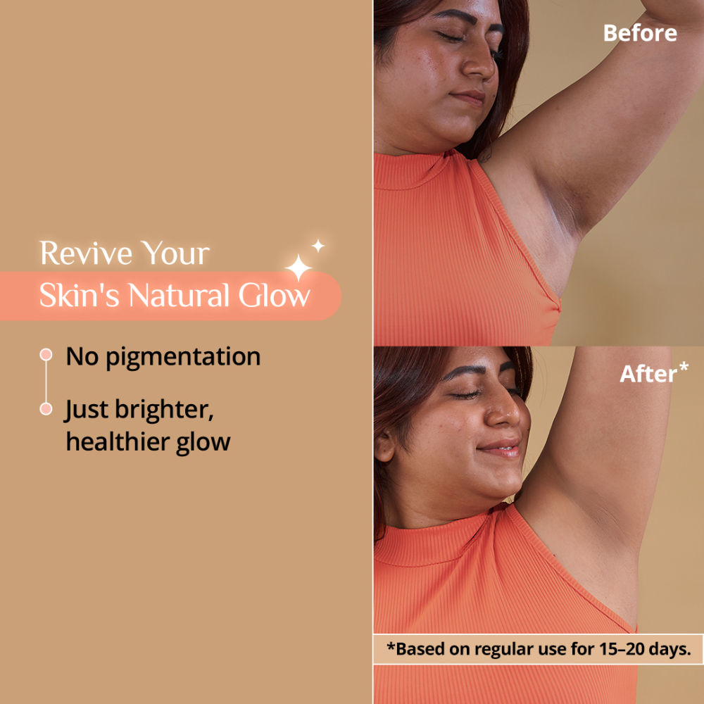 Carmesi Glow Revive Underarm Roll On, Rice Water, AHAs for Pigmentation & Odour Control