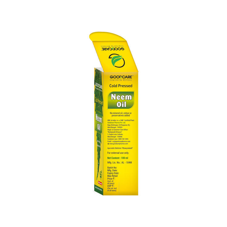 GOODCARE Ayurvedic Cold Pressed Neem Oil for dandruff, scalp acne and clear skin and hair care