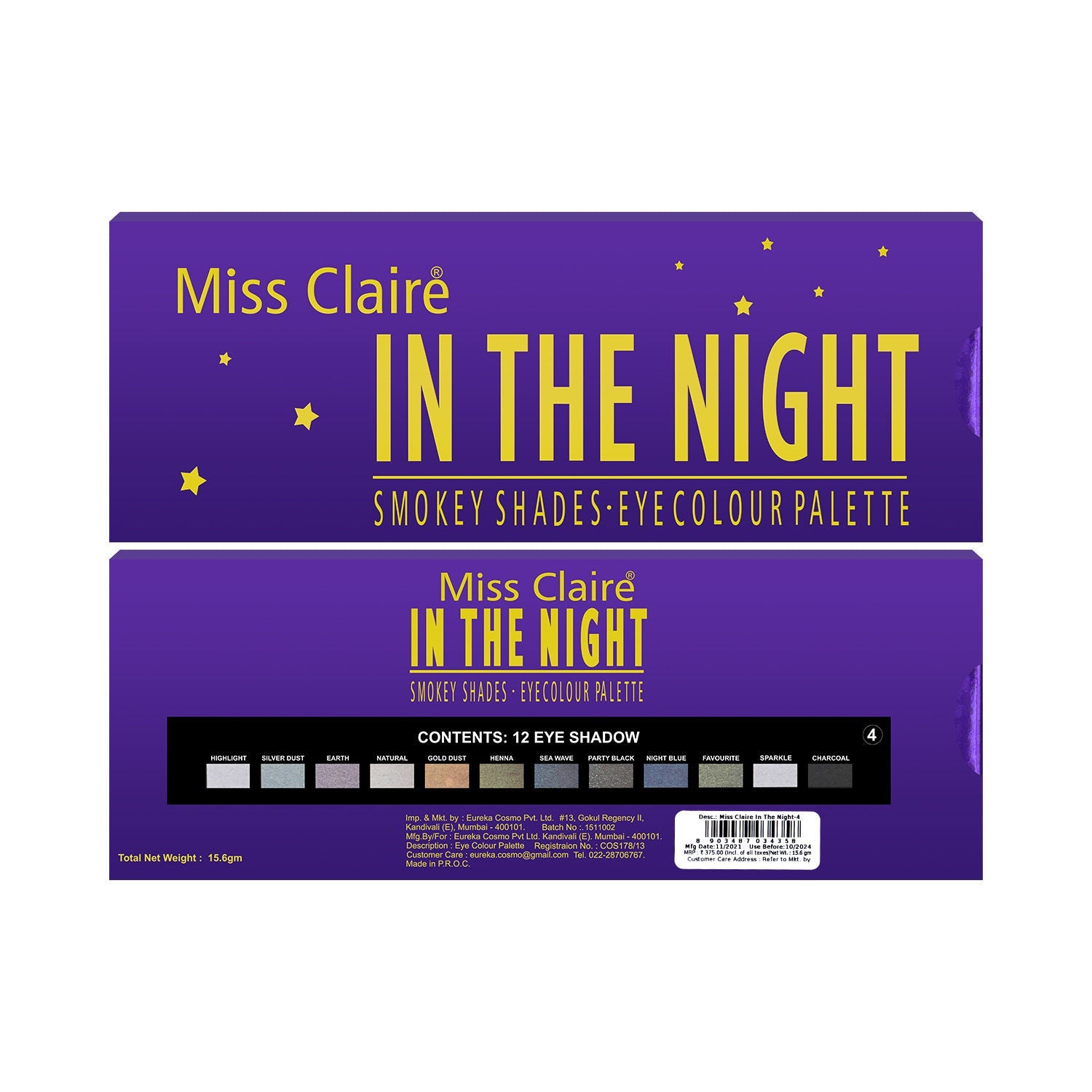 Miss Claire In The Night Smokey Shades Eye Contour Palette - 4