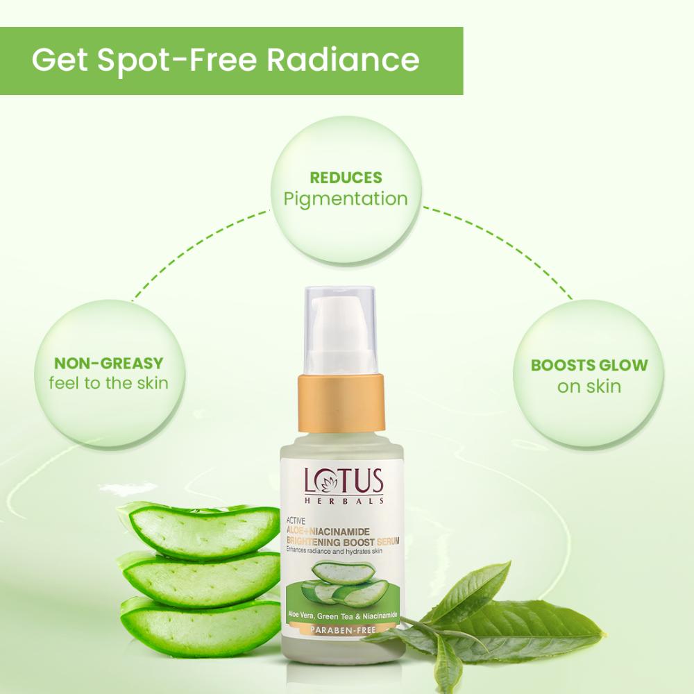 Lotus Herbals Active Aloe + Niacinamide Brightening Boost Serum