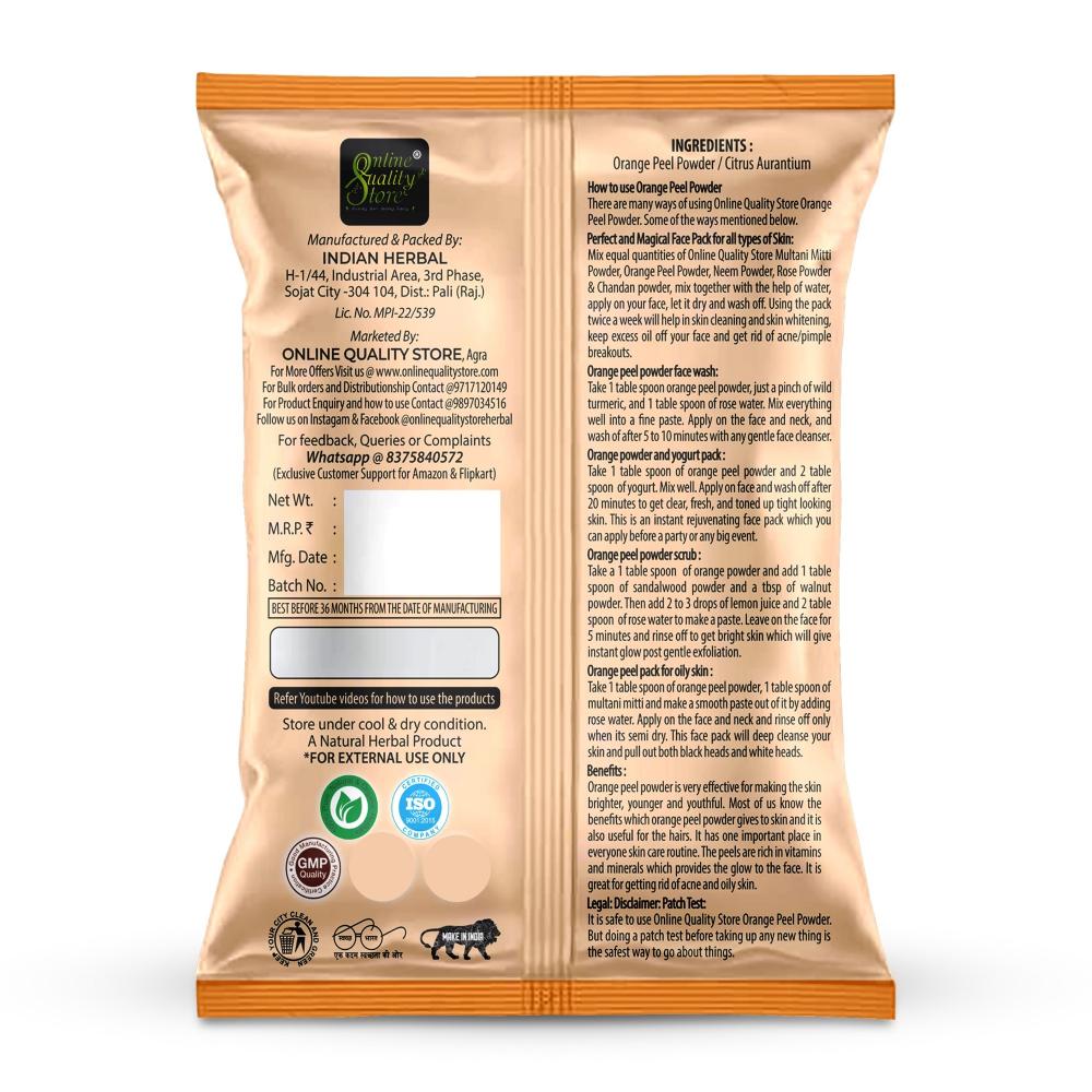 Online Quality Store Mulethi Powder, Orange Peel Powder & Chandan Powder For Hair & Skin