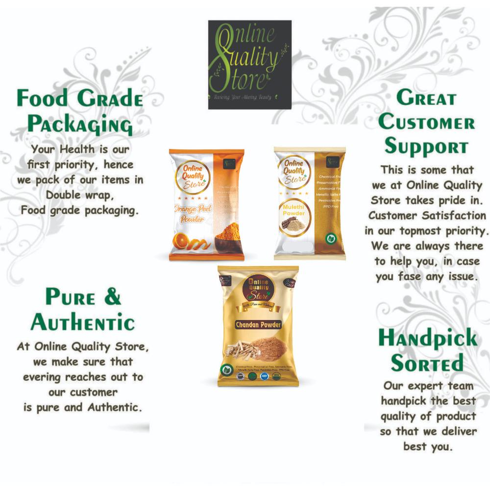 Online Quality Store Mulethi Powder, Orange Peel Powder & Chandan Powder For Hair & Skin