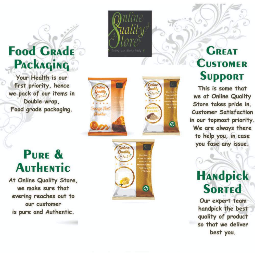 Online Quality Store Lemon Peel Powder, Mulethi Powder & Orange Peel Powder For Hair & Skin