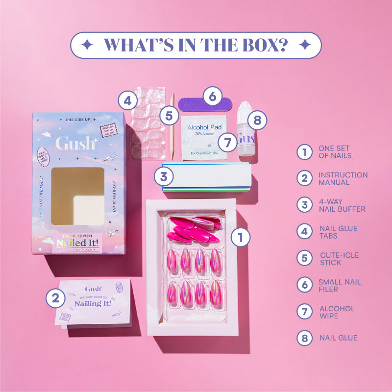 Gush Beauty Nailed It Reusable Luxury Press On Nails (Abstract Shape)