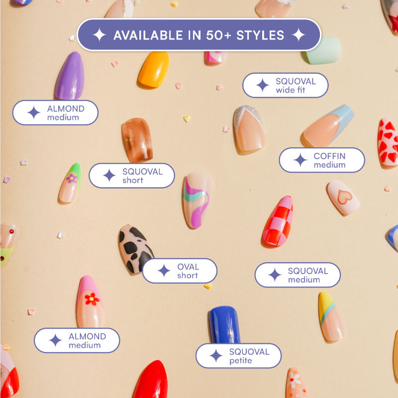 Gush Beauty Nailed It Reusable Luxury Press On Nails (Abstract Shape)