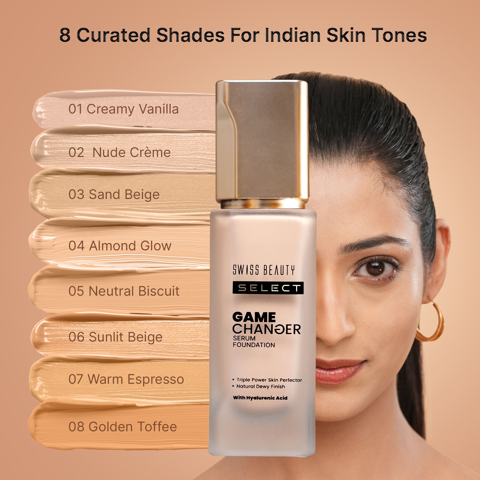 Swiss Beauty Select Game Changer Serum Foundation With Natural and Dewy Finish