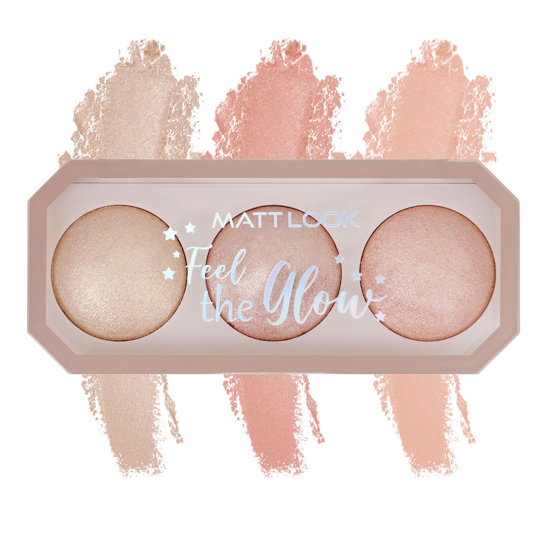 Matt look Feel The Glow Baked Shimmer Highlighter Trio Palette