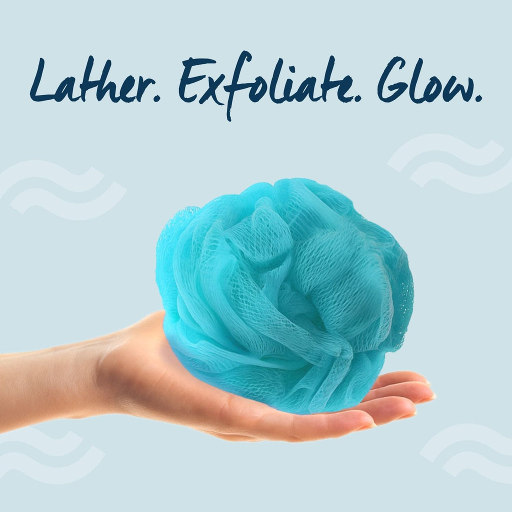 GUBB Luxe Gently Exfoliating Bath Sponge Round Loofah For Women & Men - Arctic