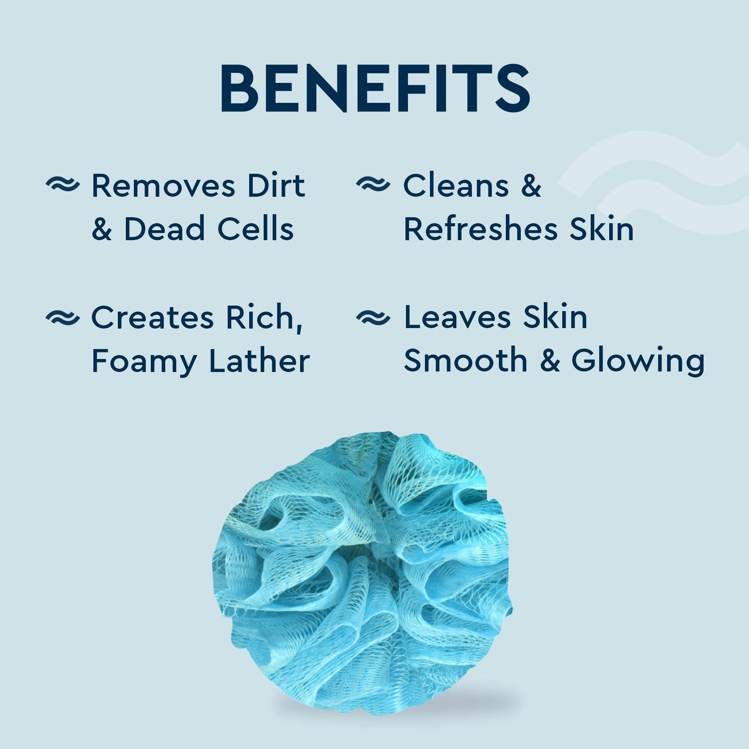 GUBB Luxe Gently Exfoliating Bath Sponge Round Loofah For Women & Men - Arctic