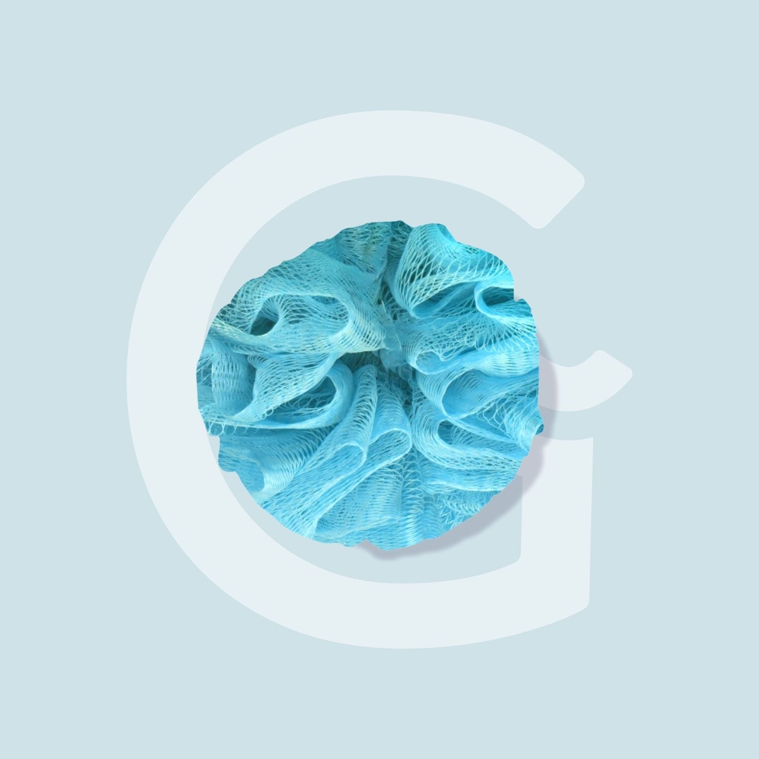 GUBB Luxe Gently Exfoliating Bath Sponge Round Loofah For Women & Men - Arctic